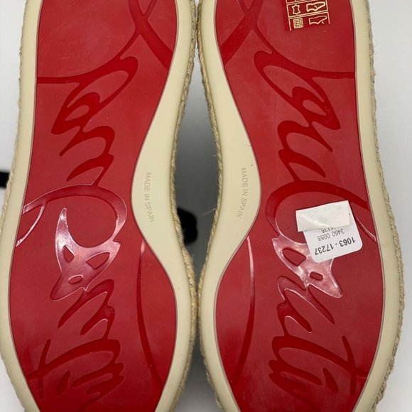 Christian Louboutin Navy and Tan Espadrille Flats - Picture 10 of 10